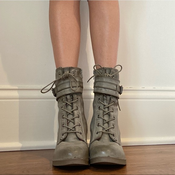 Heeled Combat Boots - Picture 3 of 6